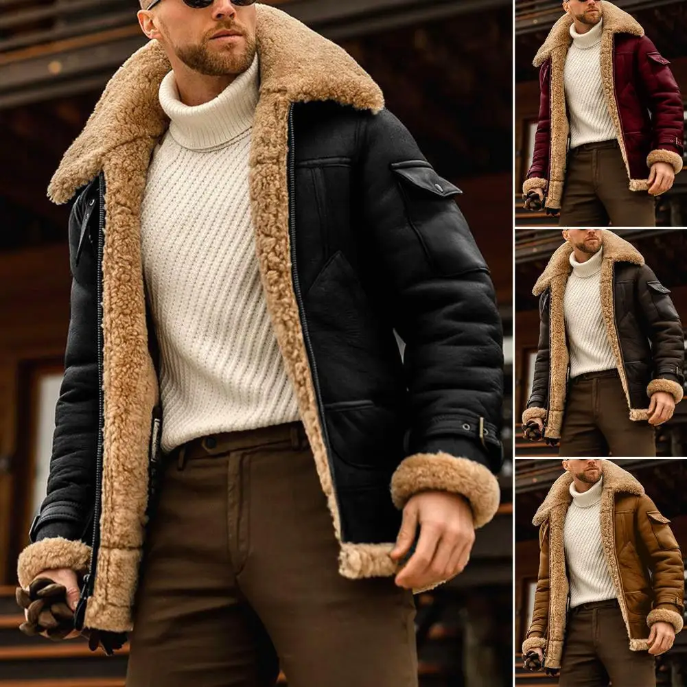 

2023 Winter Men's Leather Jacket Bomber Jacket Warm Leisure Motorcycle PU Leather Coat High Quality European Windbreaker Leather
