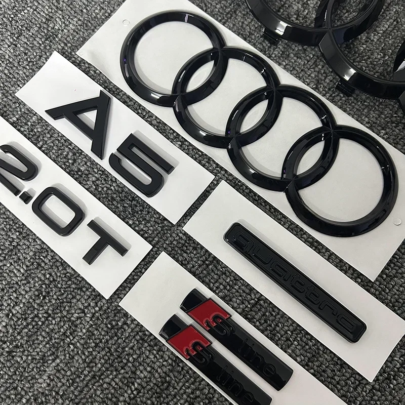 7 шт./компл. автоаксессуары для Audi A5 Quattro 2.0T 2010-2019 логотип автомобиля 4 кольца