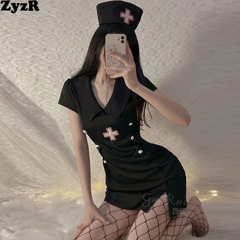 

ZyzR Women Nurse Dress Sexy Lingerie Temptation Uniform Role Play Private Doctor Girl Nightdress Outfit Erotic Pajamas Costumes