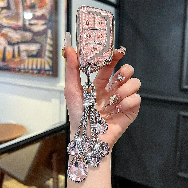 Розовый бриллиант для Cadillac Xt5 XTS CTS SRX ATSL XT4 CT6 ATS Escalade ESV DTS ELR STS Чехол дистанционного