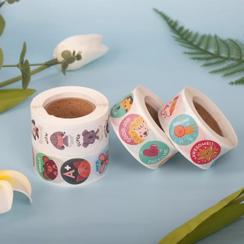 

500 шт., детские наклейки «Мультяшные животные»