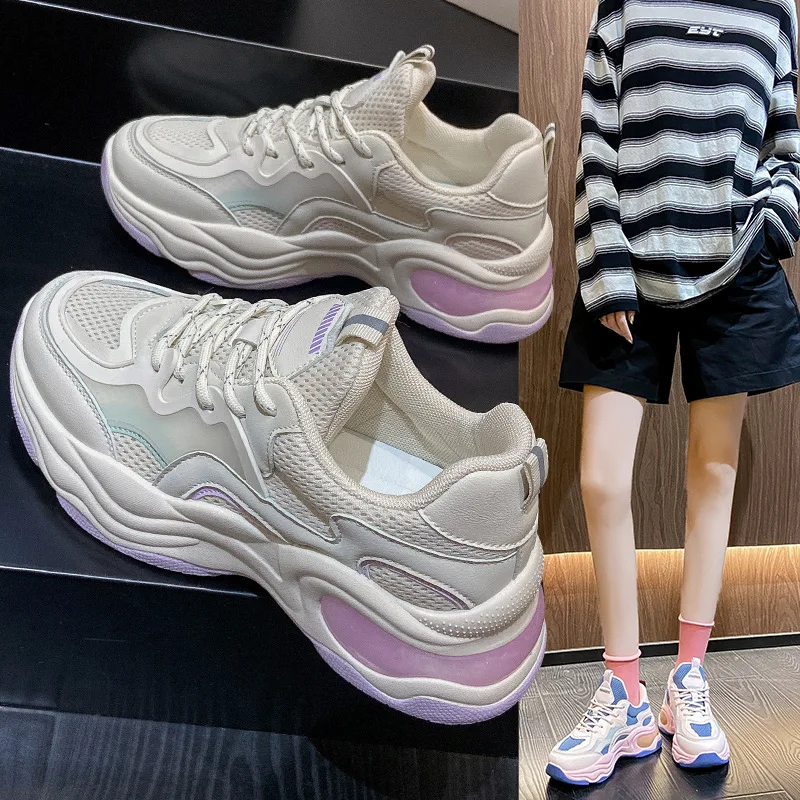 Platform Shoes Women Sneakers Autumn 2022 New Running Sports Shoes Casual Breathable White Wedges Sneaker Designer Women Shoes