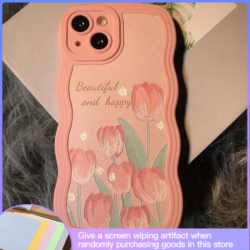 

Luxury Premium Sense Creative Tulip Phone Case Suitable for IPhone14 13 12 11 13Pro 13promax 7 8 6 Xs Shockproof and Fallproof