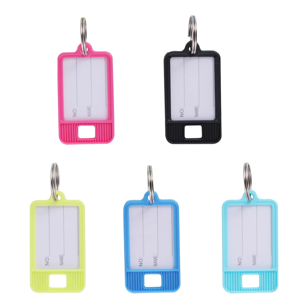 

50 Pcs Luggage Tags Key Labels Car Keychains Motorcycle Large Ring ID Rings Fob