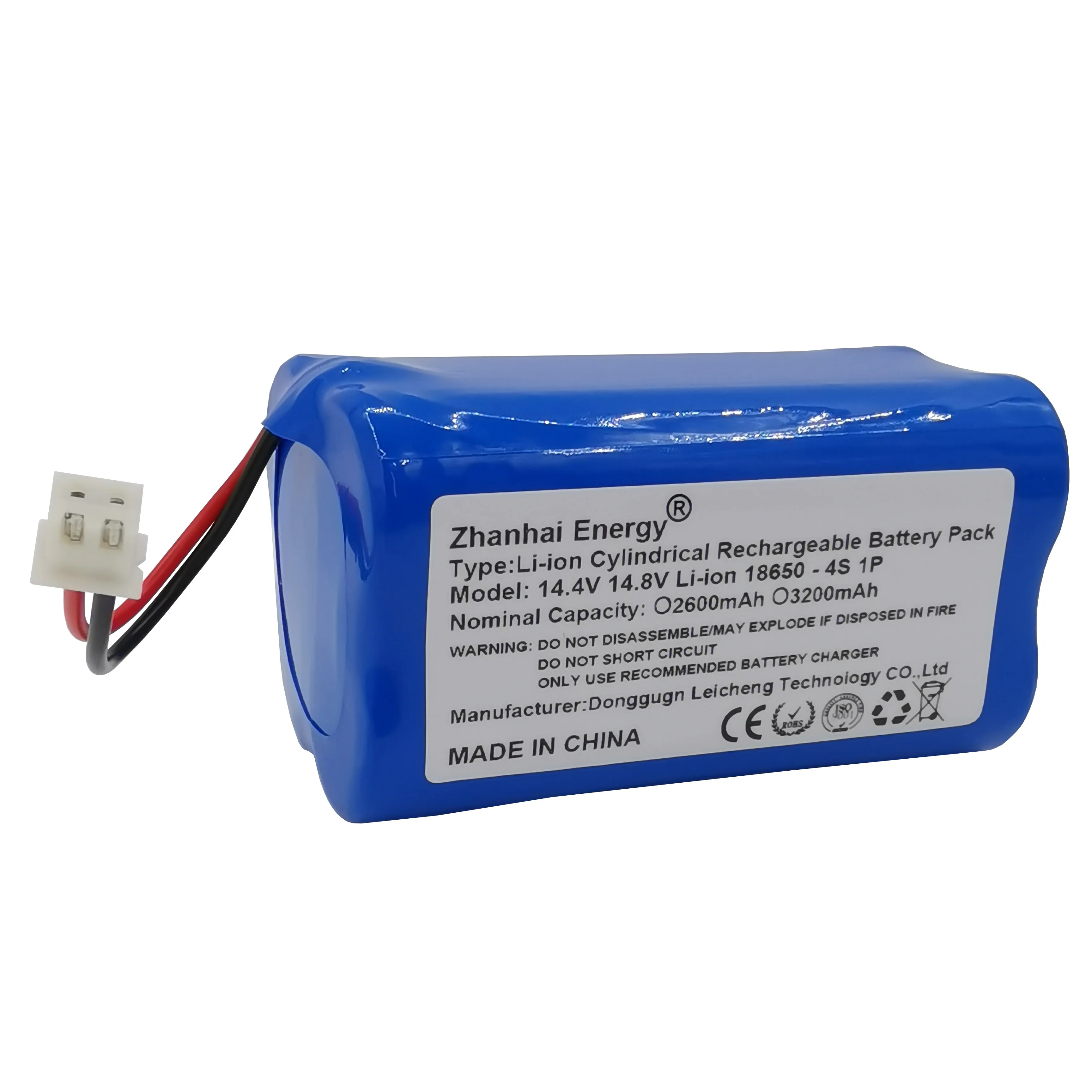 

14.4V 14.8V 2600mAh 3200mAh 18650 Li-Ion Cylindrical Rechargeable Battery Pack 4S 1P For Robot Vacuum Cleaners Spare Battery New