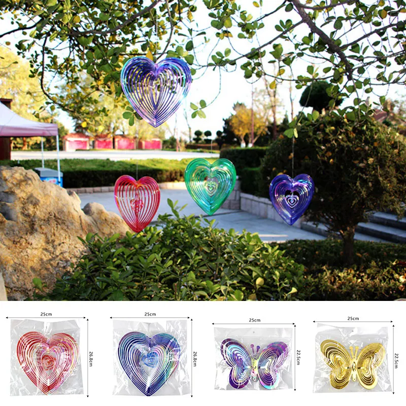 

Geometric Art Heart Wind Spinner Yard Art Beating Heart Wind Spinner Balcony Outdoor Garden Decoration Ornament Dream Catcher