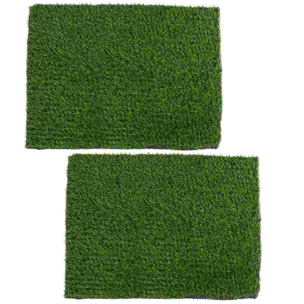 

2pcs Chicken Nesting Box Pads Artificial Grass Rug Carpet Fake Grass Plastic Turf Mat