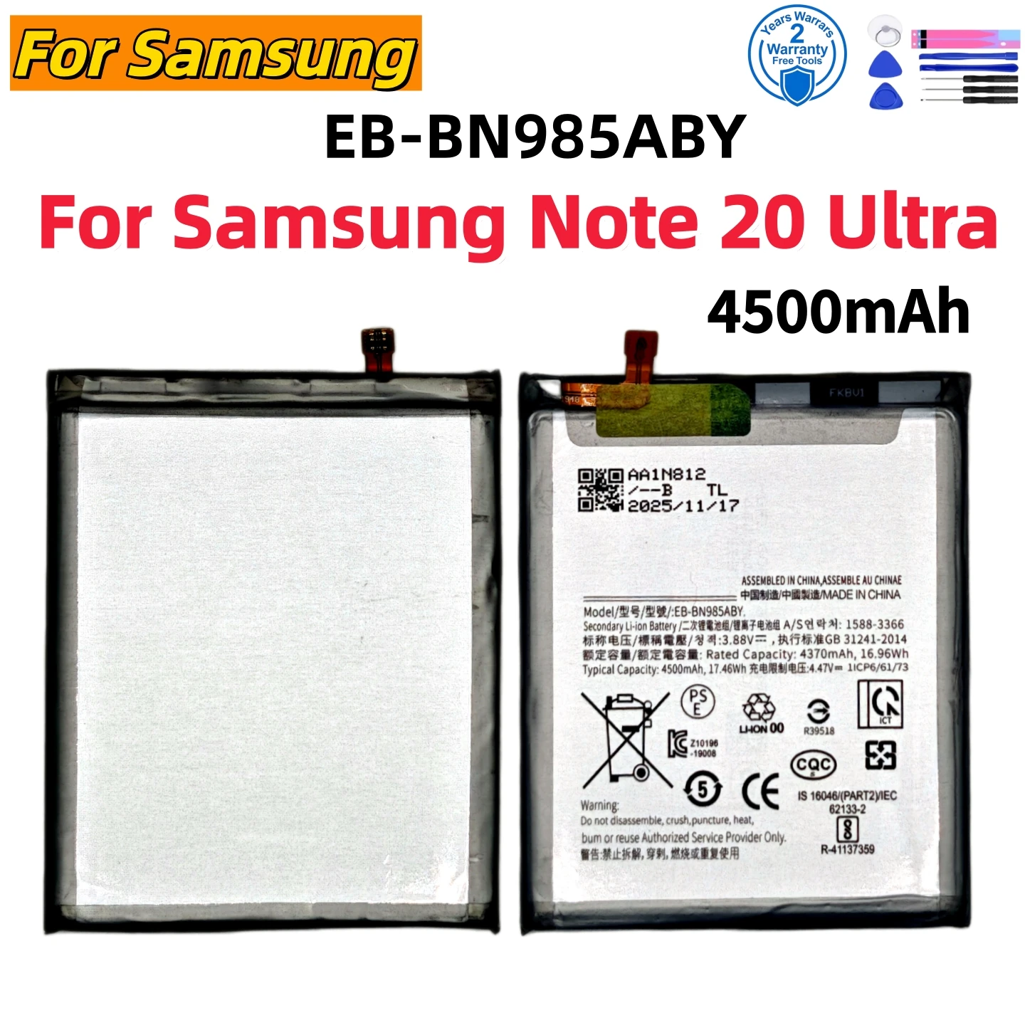 Фото 100% новая батарея EB-BN770ABY для Samsung Galaxy Note 10 Lite Plus 8 9 20 Ultra 10X 5G N975F N950 N960F N980F, быстрая доставка + инструменты №4