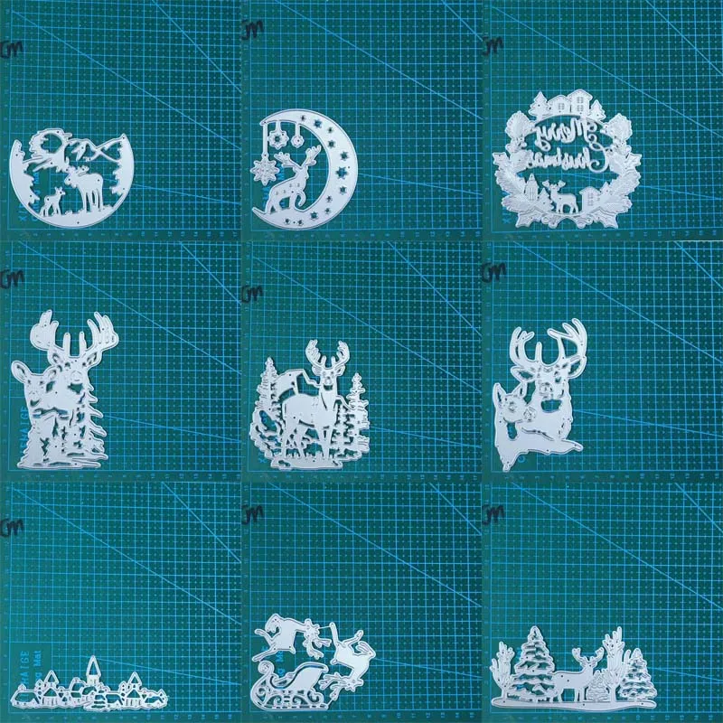 ze metalowe znaczki z świątecznym wzorem zwierzęcym renifera do scrapbookingu dekorowanie gilotyna papieru formy dźwigni w...