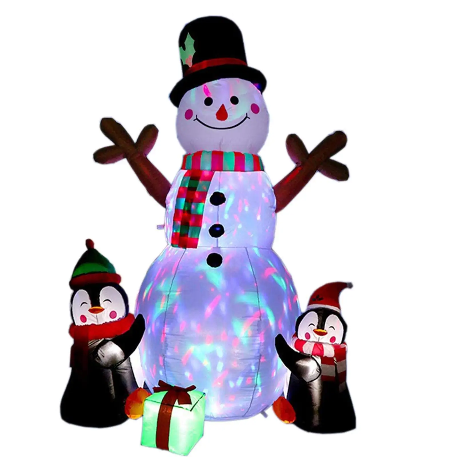 

6 ft Inflatable Snowman with Rotating Light Ornament Model for Outdoor Yard Backyard Holiday Decor