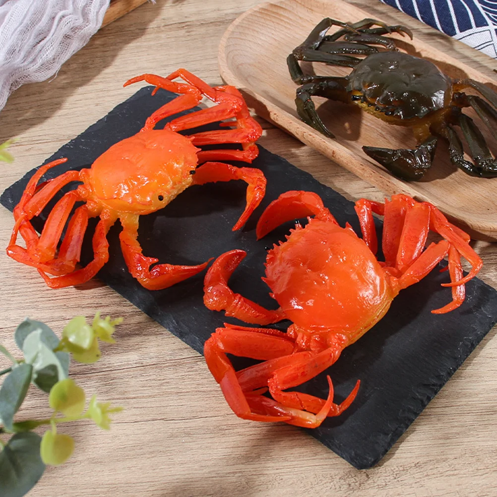 

Декоративный искусственный краб, прекрасная пушистая Очаровательная поддельная пластиковая игрушка из ПВХ, образовательные декорации