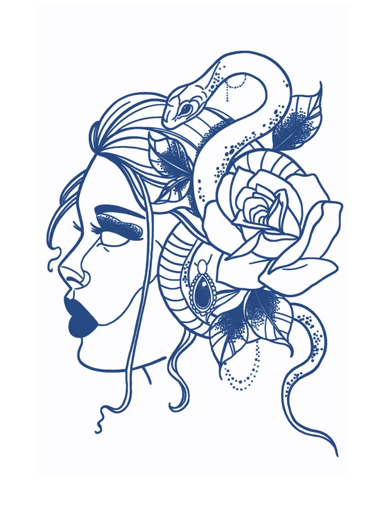 

1 шт., водостойкая Временная тату-наклейка «Змея»