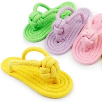 new creative funny pet toy candy colored cotton rope woven simulation slipper dog toy