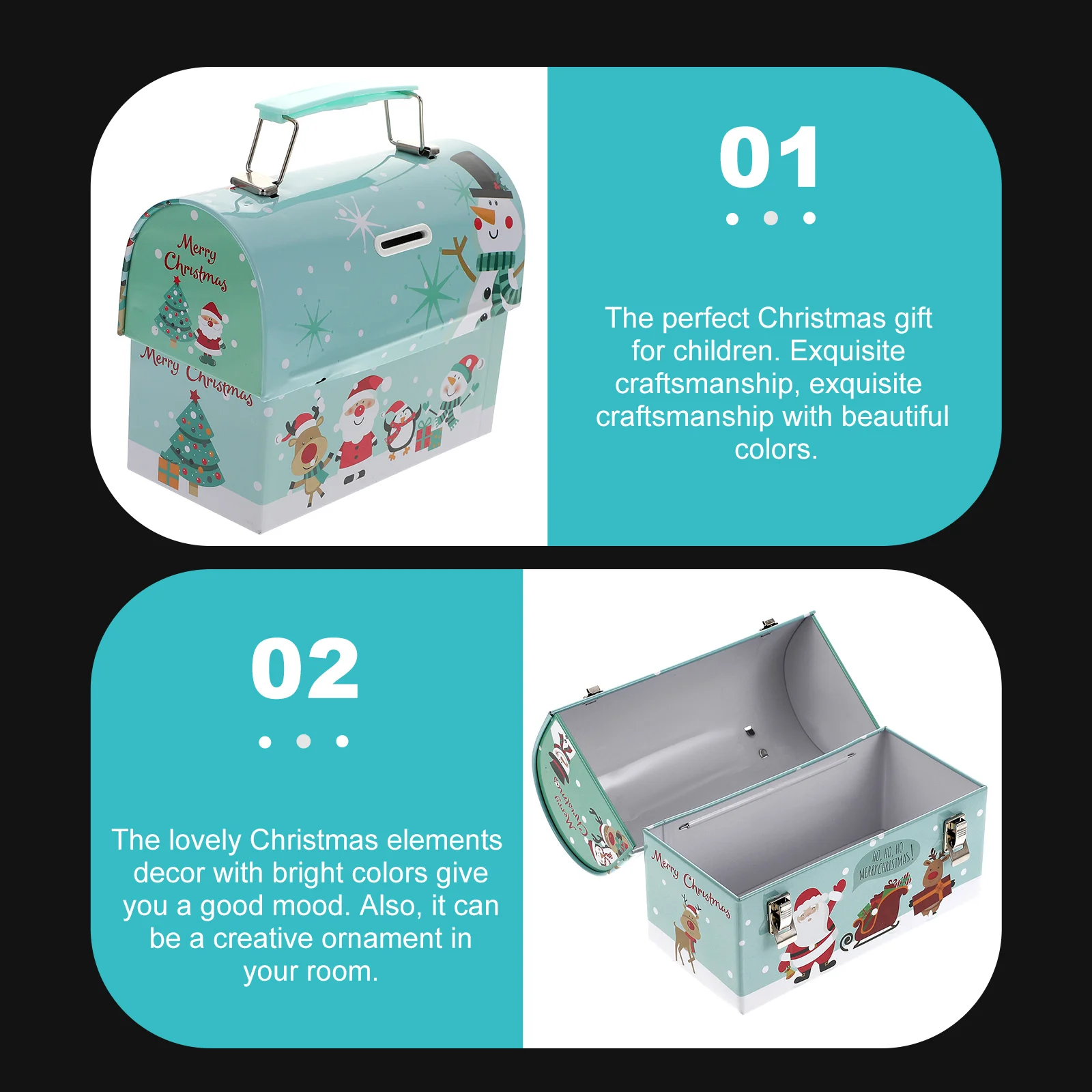 Рождественская коробка жестяная банка для конфет рождественский подарок