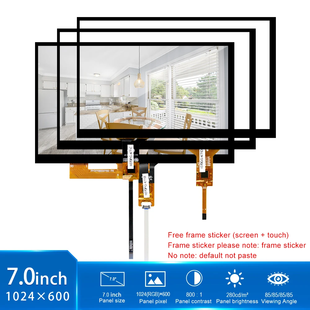 

7 inch 1024*600 LCD display Capacitive touch screen TFT Car LCD Module BI070YL4-K28 For Automotive