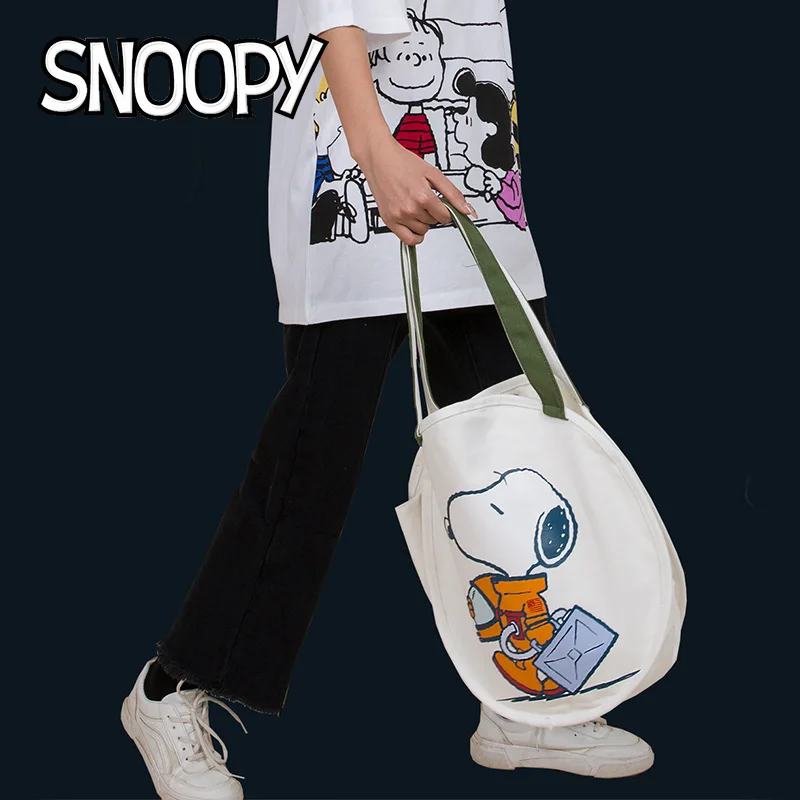 

Круглая японская сумка-мессенджер в стиле Снупи с шипами, сумка на плечо, Холщовая Сумка, женская сумка через плечо с граффити