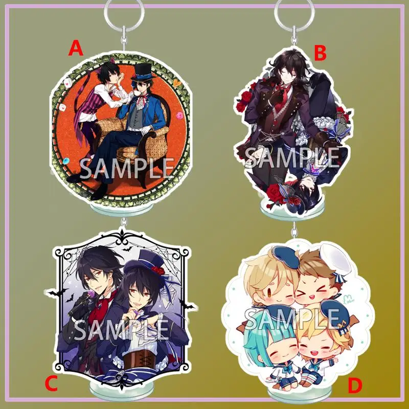 

Anime Stand Keychain Ensemble Stars Sakuma Rei Shino Hajime Tenma Mitsuru Strap Keyring Dual-purpose desktop decoration 8cm