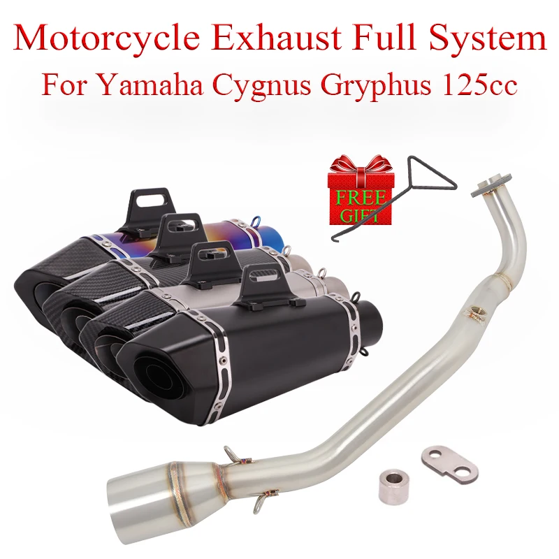 

Выхлопная труба для мотоцикла, шланг слипон для Yamaha Cygnus Gryphus 125cc, модифицированный лазерный логотип из нержавеющей стали