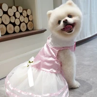 dog butterfly tutu skirt puppy wedding party dress sleeveless princess dress cute cat bowknot clothes dog outfit pet accessories
