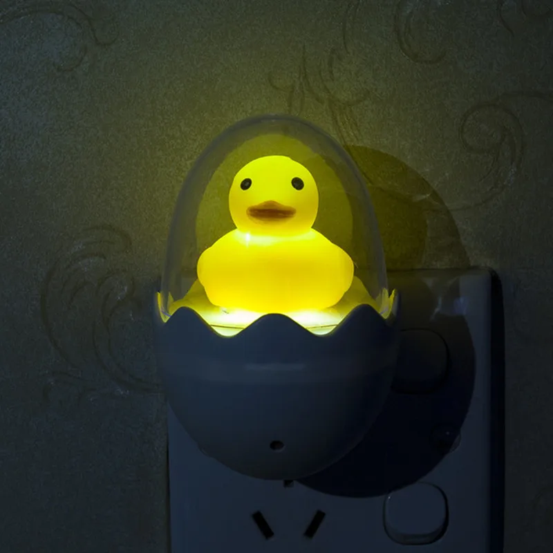 

EU/US Plug LED Night Light Socket Wall Lamp Yellow Duck Light Control Night Light For Children's Cartoon Creative Gift
