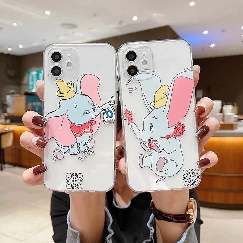 

Новый Летающий Слон подходит для 13-дюймового телефона iPhone 12Pro защитный чехол 11max прозрачный X / XR мягкий чехол