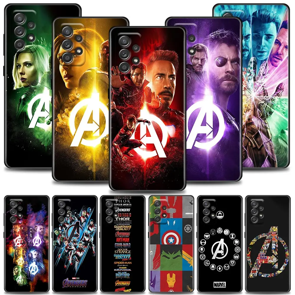 

Marvel Iron Man Spider Man Logo Phone Case for Samsung A31 A32 A41 A42 A51 4G 5G A01 A02 A03s A11 A12 A13 A21s A22 Soft Cover