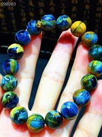 natural blue pietersite gemstone bracelet 11 2mm stretch round beads namibia cat eye yellow fire pietersite stone aaaaaa