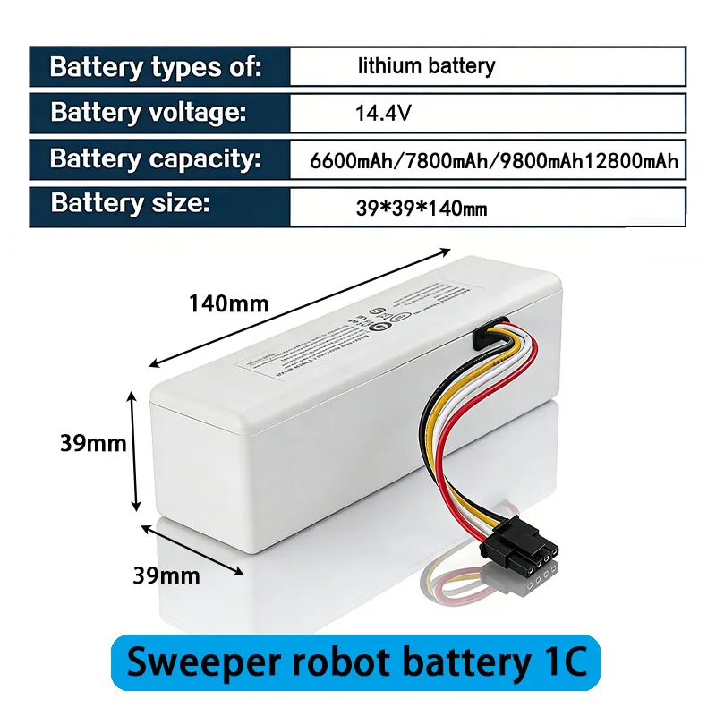 Фото НОВЫЙ Аккумулятор 14.4V 12800mAh P1904-4S2P-MM для робота-пылесоса Xiaomi Mijia 1C STYTJ01ZHM, аксессуары для робота-пылесоса №2