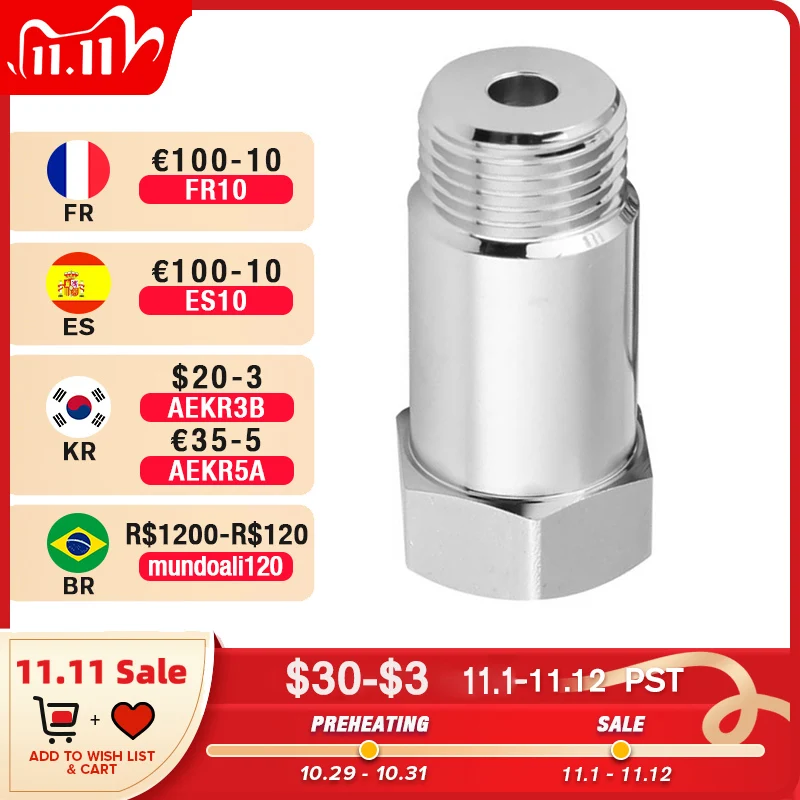 

Car CEL Fix Oxygen Sensor Check Engine Light Eliminator O2 Sensor Protective Shell Plug Adapter M18 x 1.5 Car Accessories