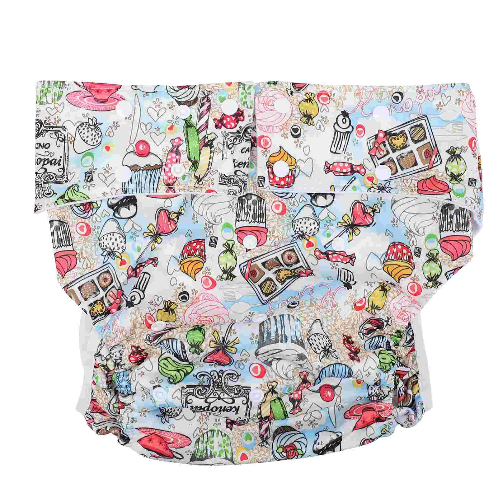 

Adult Diaper Pants Washable Nappy Printing Unisex Cloth Diapers Polyester Men Women Breathable Flexible Adults