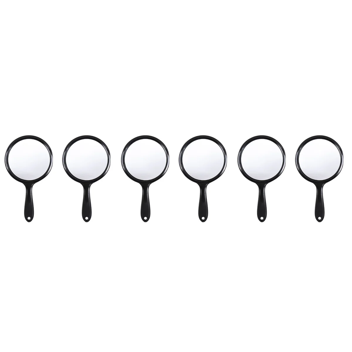 

6 pcs Convenient Handheld Rounded Mirrors Simple Woman Handleheld Mirrors