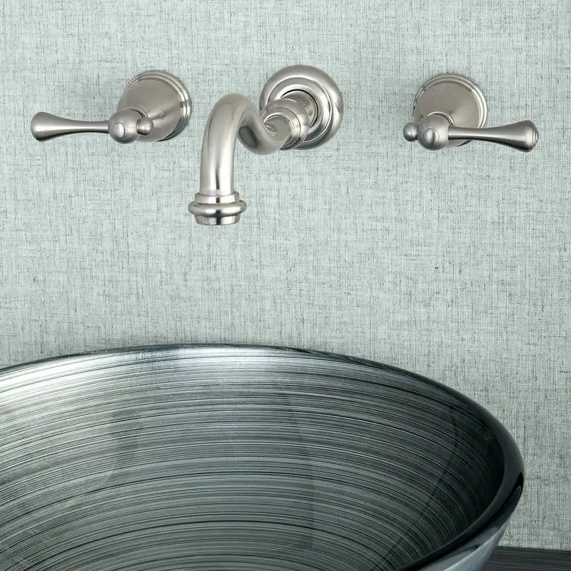 

KS3128BL Wall Mount Bathroom Faucet, Brushed Nickel