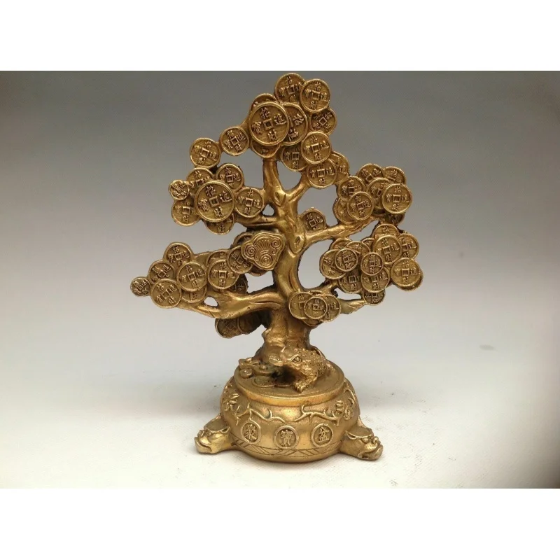 

Chinese Bronze Copper Feng Shui Lucky Fortune Money INGOT Coin Tree Statue