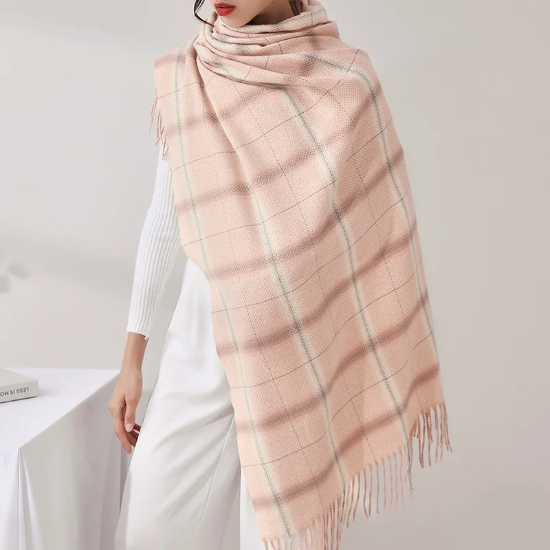 NEW 2021 AC Winter Scarves for Women Shawls Warm Wraps Lady Pashmina Pure Blanket Faux Cashmere Scarf Neck Headband Hijabs