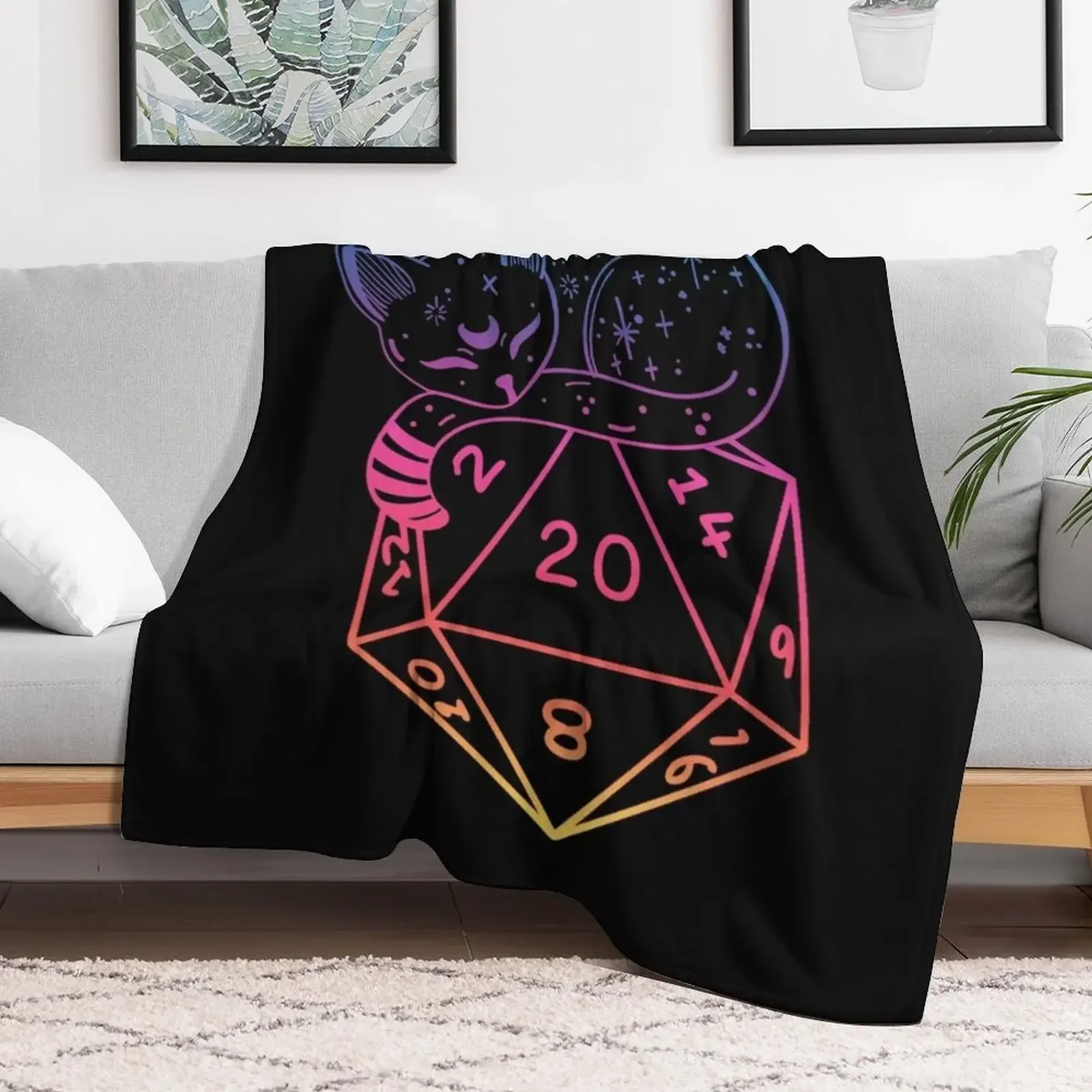 D20 CAT: Rainbow игральные кости dnd. Декоративные Плюшевые ворсистые одеяла