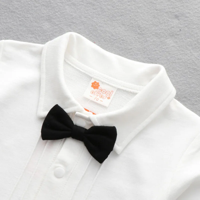 Spring Baby Boy Gentleman Romper Newborn Infant Long Sleeve Jumpsuit Birthday Wedding Formal Suit Baby Boss Outfits