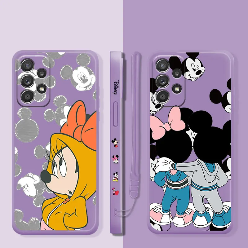 

Multicolor Case For Samsung Galaxy A71 A51 A21s A13 5G A53 A50 A30 A32 A03 F12 Liquid Soft Phone Cover Mickey Mouse Luxury