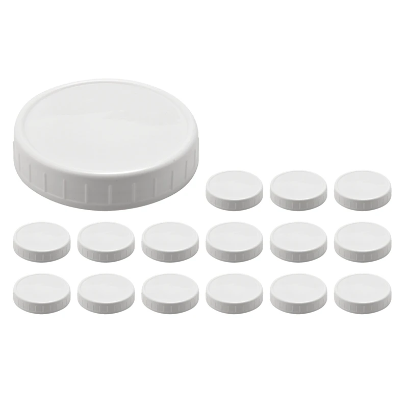 

16 Pack Wide Mouth ,Plastic Storage Caps for Canning Jars,Leak-Proof and Anti-Scratch Resistant Surface
