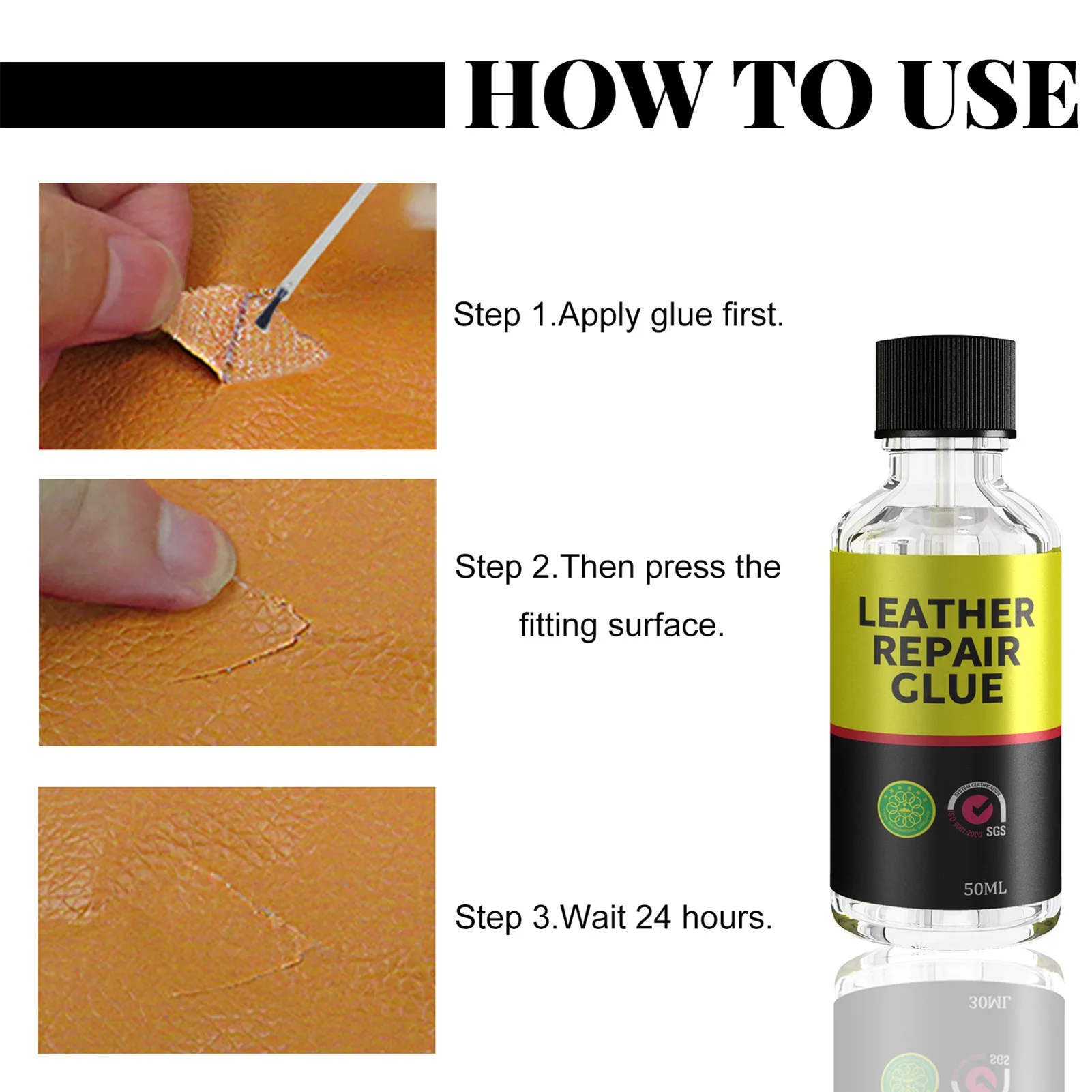 

30/ 50ml Car Leather Repair Glue Auto Seat Maintenance Leather Care Liquid Rubber Leather Gel Sofa Car Leather Adhesive Glue