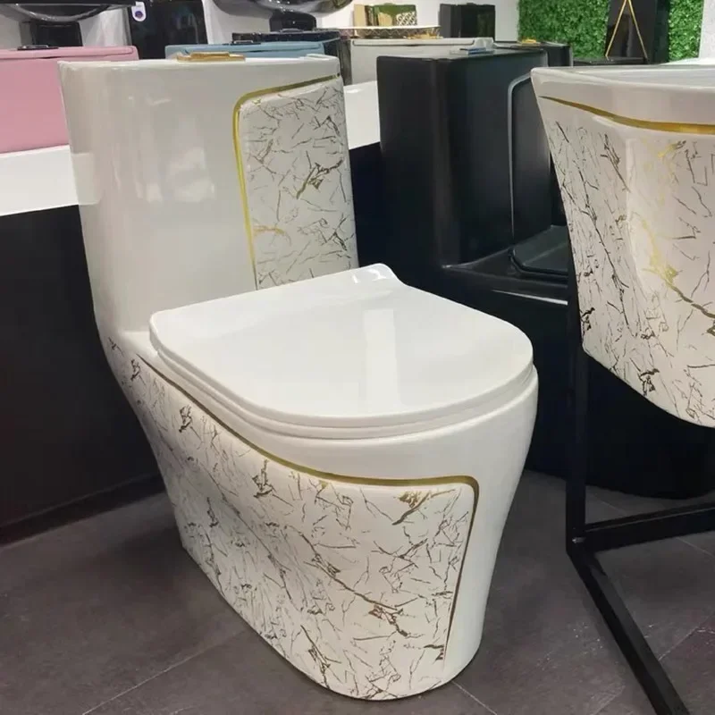 Золотой унитаз предметы для ванной комнаты бытовой сифон напольный керамика