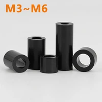 50pcs m3 m4 m5 m6 black abs rround spacer standoff nylon non threaded spacer round hollow standoff washer free shipping