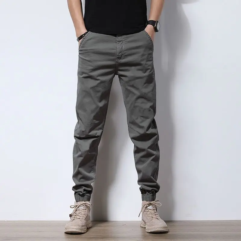 

Cotton Off White Baggy Brown Trousers for Men Casual Pants Man Long Linen Stylish Free Shipping Fashion New In Harajuku Trend L