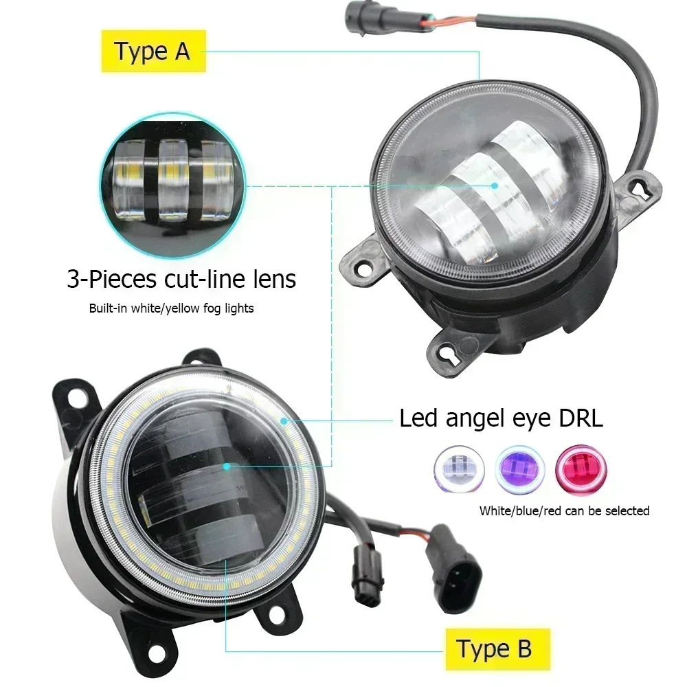 Фото 2 шт. обновленные светодиодные противотуманные фары Angel Eyes для Ford C-MAX S-MAX Grand C-max противотуманные фары дальнего света с линзами DRL автомобиля PTF 40 Вт 12 В №2