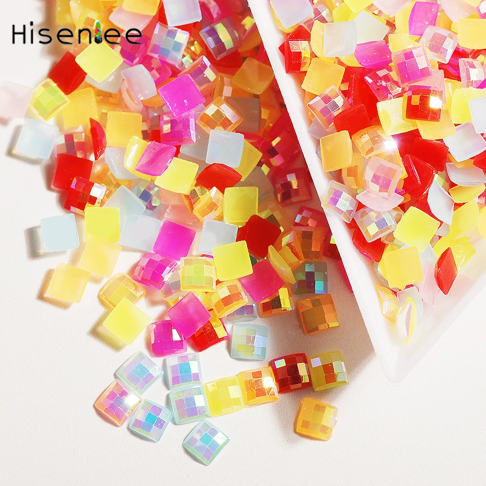 

4 мм 1000 шт. супер блестящие AB смешанные цвета милые в японском стиле квадратная клетка дизайнерские DIY украшения для дизайна ногтей