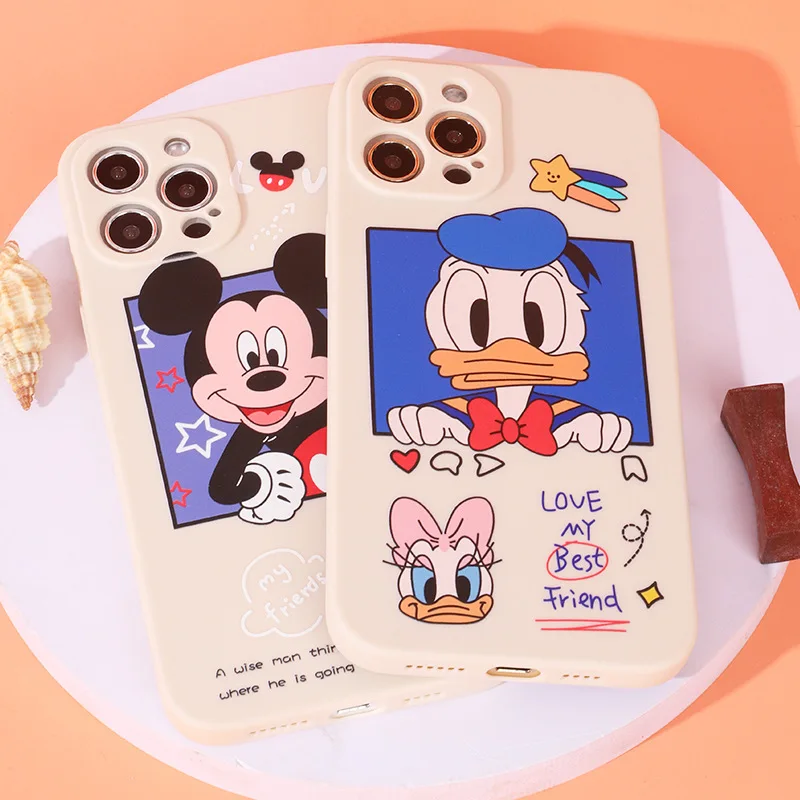 

disney mickey donald duck couple gift phone case For iPhone 13 12 mini 11 pro xs max X XR 6 7 8 plus SE 2 3