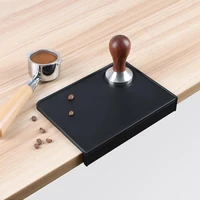 practical coffee tamper mat easy to use solid color black holder corner edge pad coffee press pad edge pad