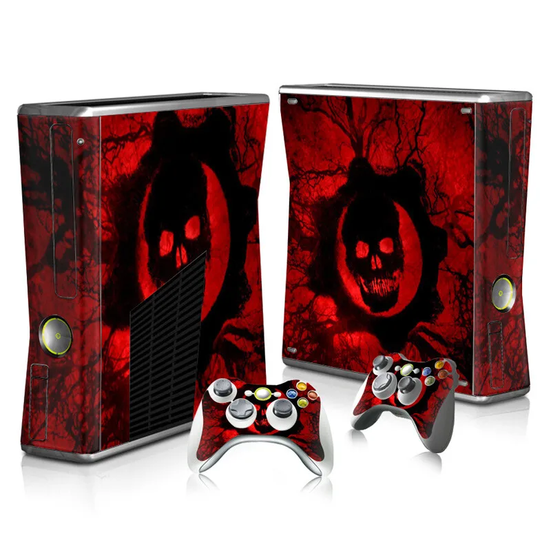 

Gears of War Skin Sticker Decal Cover for Xbox 360 Slim Console and 2 Controllers skins Vinyl