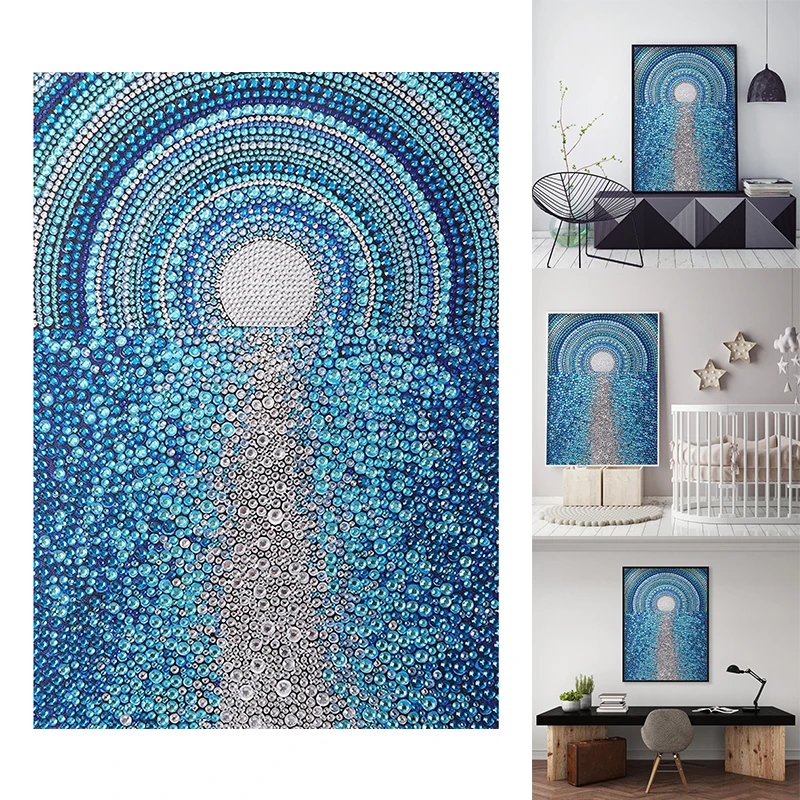 

Картина из бисера особой формы «сделай сам» с изображением морской поверхности, мозаика для творчества, настенная живопись, пейзаж, Набор д...