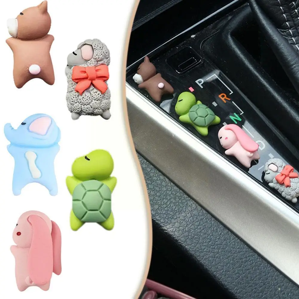 

1pcs Car Mini Cartoon Animal Ornament Center Console Ornament Mirror Rearview Car Bike Decor B6P1
