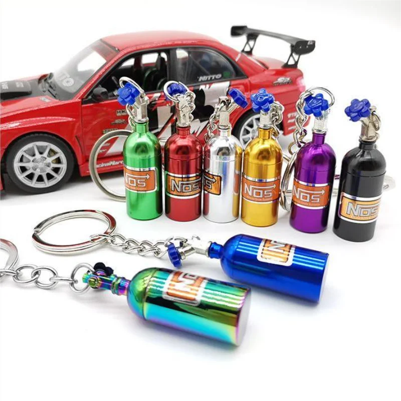 

1PCS Mini Bottle Keychain Car Keychain Car Accessories Auto Metal Key Rings Keyfob Vehicle Pendant Car Supplies